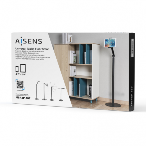 SUPORTE CHÃO UNIVERSAL AJUSTAVEL (2 PIVOTES) TABLET PRETO