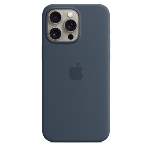 Capa iPhone 15 Pro Max Silicone Case with MagSafe - Storm Blue