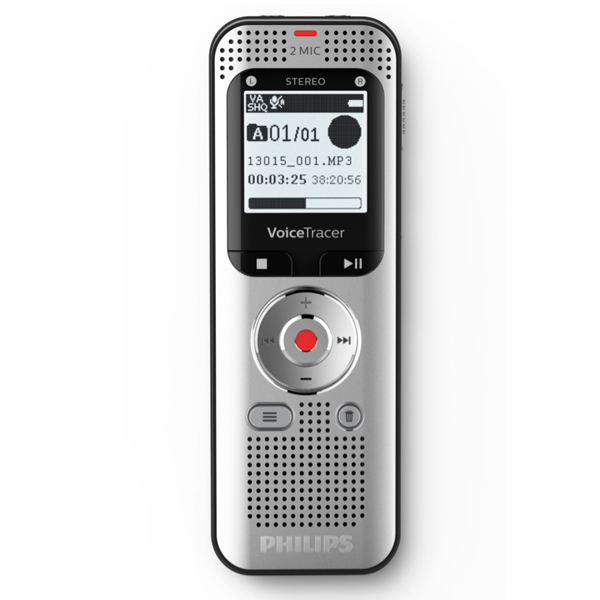 PHILIPS GRAVADOR DE VOZ DIGITAL 2 MICROFONES 8GB DVT2050
