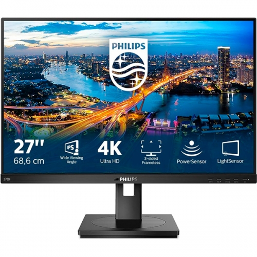 MONITOR PHILIPS IPS 27"16:9 UHD 4K UHD HDMI DP COLUNAS HAS POWERSENSOR 278B1/00