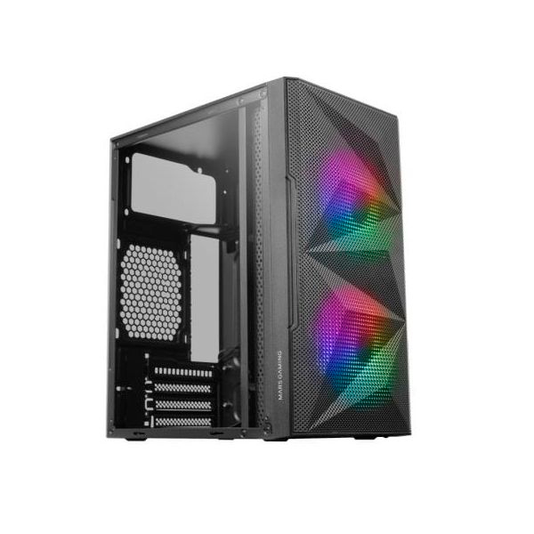 MARS GAMING Caixa M-ATX MC-ME GLASS MESH 2xFRGB FAN Preto