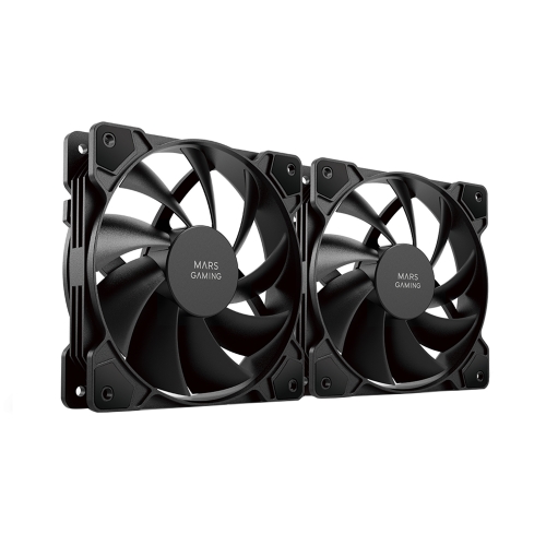Ventoinha MARS GAMING MF-PROX2 DUAL FAN KIT,2X120MM ULTRASILENT FDB BEARING,ANTIVIBRATION,BLACK