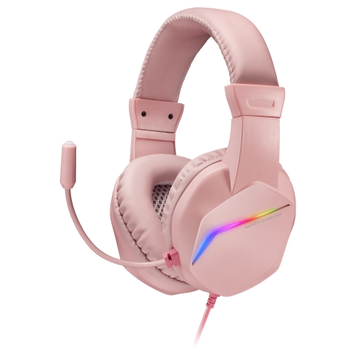 Headphones MARS GAMING MH122 FRGB HEADPHONES+MIC,HIFI,NOISE CANCEL,UNIVERSAL COMPATIBILITY,PINK