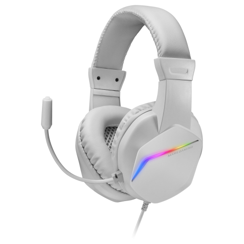 Headphones MARS GAMING MH122 FRGB +MIC,HIFI,NOISE CANCEL,UNIVERSAL COMPATIBILITY,WHITE