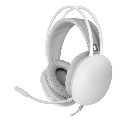 Auscultadores Gaming Mars Gaming MH-GLOW - Iluminação 360º CHROMA - Ultra-BASS 3D - Branco