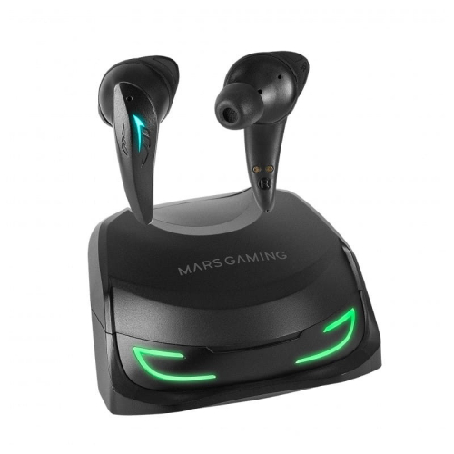Headphones MARS GAMING MHIULTRA TRUE WIRELESS EARPHONES,BT 5.3,QI CHARGE,RGB,24H,BLACK