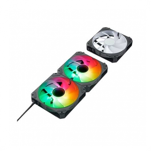 Pack de 3 Ventoinhas Abysm Gaming Arclight 2.0 ARGB 120 mm com iluminação ARGB - Ligação em série - Black