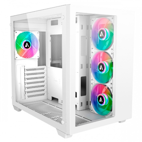 CAIXA ATX ABYSM DANUBE SAVA 285 BX203 ARGB TEMPERED GLASS WHITE