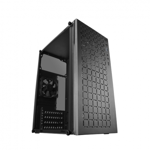 Caixa MARS GAMING MC-1000 FULL METAL MICRO-ATX CASE,GLASS,FRONT MESH,1x80MM FAN