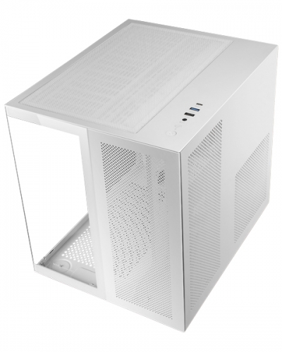 Caixa MARS GAMING MC-NOVAM,M-ATX PREMIUM CUSTOM ALUMINIUM FRONT COOLING + 90º GLASS,USB-C,WHITE