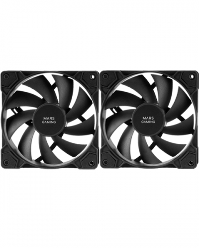 Ventoinha MARS GAMING MF-PWMX2,DUAL FAN KIT,2X 120MM PWM ULTRA-SILENT FANS,ANTIVIBRATION,BLACK
