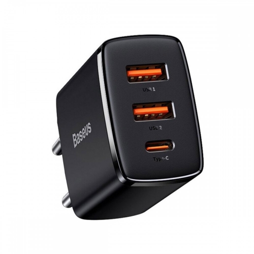 Carregador Quick Charger 2xusb + Usb-c Preto