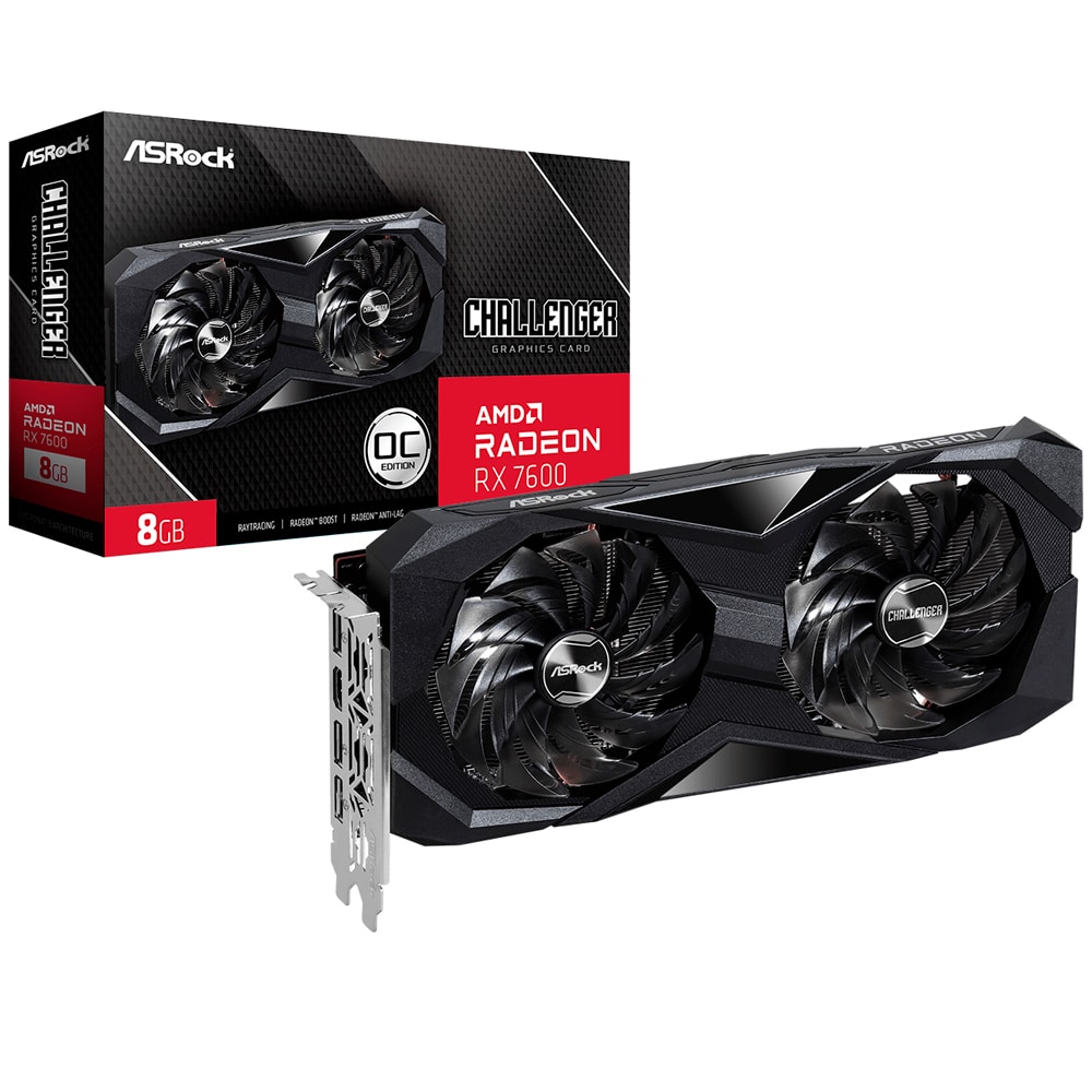Placa Gráfica ASROCK RX 7600 CHALLENGER 8GB GDDR6