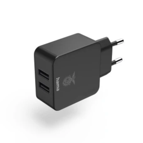 Carregador HAMA Benfica 2-Portas USB 12 W,preto