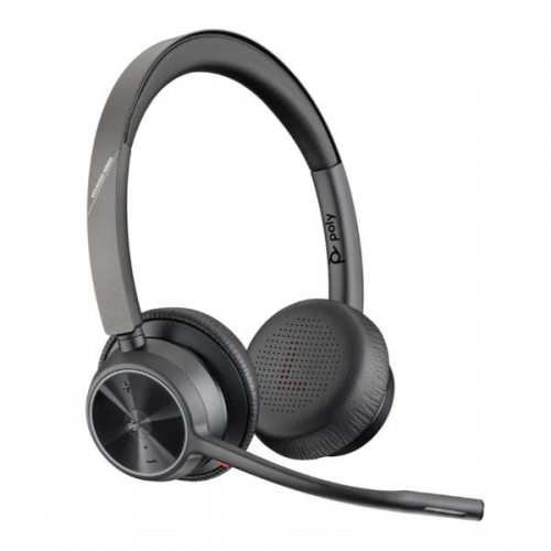 Auriculares Poly Voyager 4320 USB-C Certificado Microsoft Teams + Dongle BT700 + Suporte de carregamento