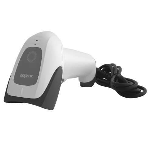 Leitor Códigos de barras APPROX 2D LS22,Suporte,Branco - USB
