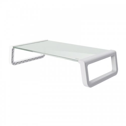 Suporte monitor TRUST MONTA,vidro temperado,white