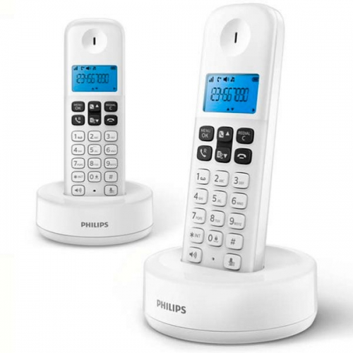 PHILIPS TELEFONE SEM FIOS BRANCO 1.6"PACK 2 D1612W/34