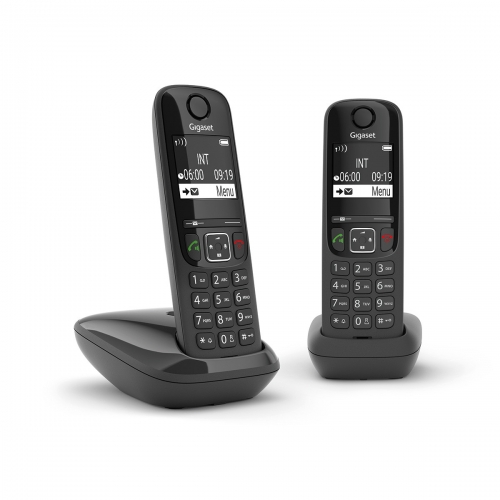 TELEFONE DUO SEM FIO GIGASET AS690 PRETO