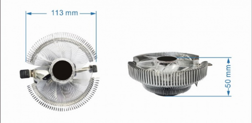 COOLER CPU GEMBIRD DE CPU 9 CM 55 W LED AZUL 4 PIN