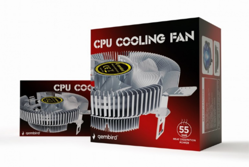 COOLER CPU GEMBIRD DE CPU 9 CM 55 W LED AZUL 4 PIN 