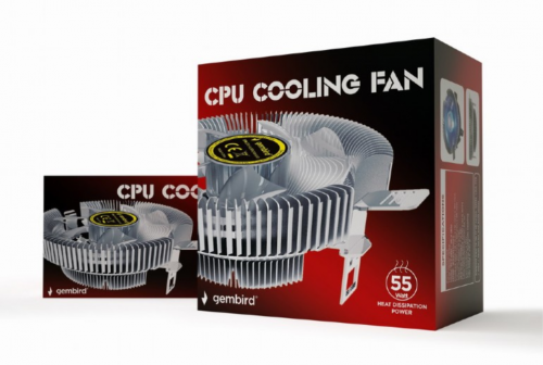 COOLER CPU GEMBIRD DE CPU 9 CM 55 W LED AZUL 4 PIN