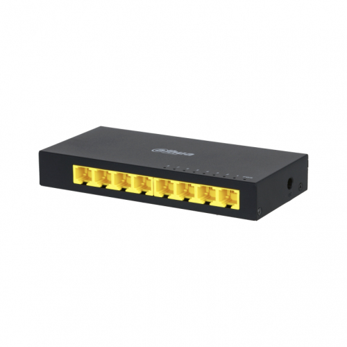 SWITCH DAHUA 8 PORTAS 10/100/1000 MBPS 186X106X33 MM 4KV 0.5KV