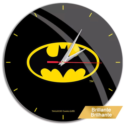 Relogio de Parede Brilho Batman - Preto