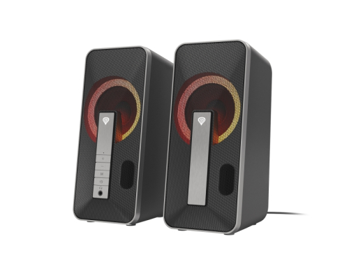 Colunas Genesis Hellium 100BT 2.0 10W - USB - Bluetooth / Minijack - RGB - Preto