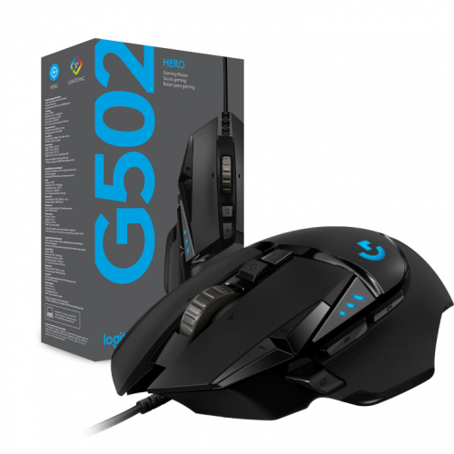 Logitech G502 Hero Rato USB 25600dpi - 11 Botoes Programaveis - Iluminação LED - Uso Diestro - Cabo de 2.10m - Preto