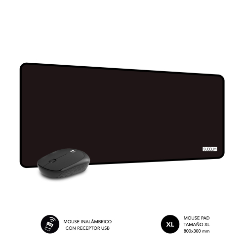 PACK SUBBLIM HARMONY MOUSEPAD XL + WIRELESS MOUSE BLACK