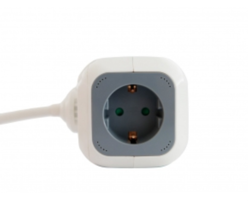 RÉGUA 3GO REG4CUBEUSB 4 TOMADAS 2-USB CABLE 1.4M BLANCA-GRIS