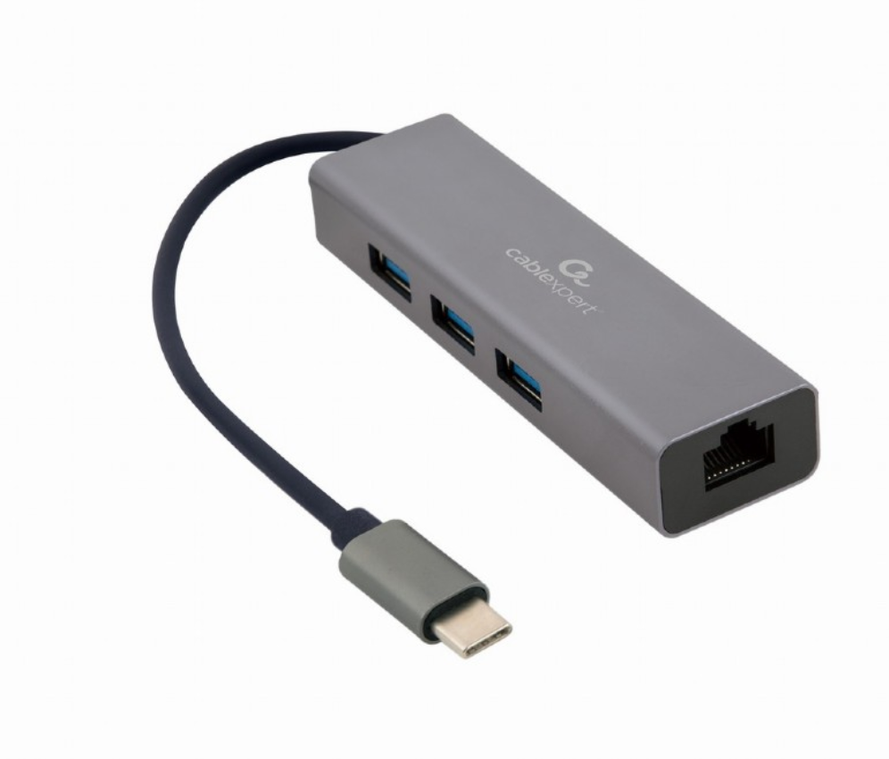 Adaptador Type-C Para RJ45 Gigabit com 3 Portas USB 3.1 Hub