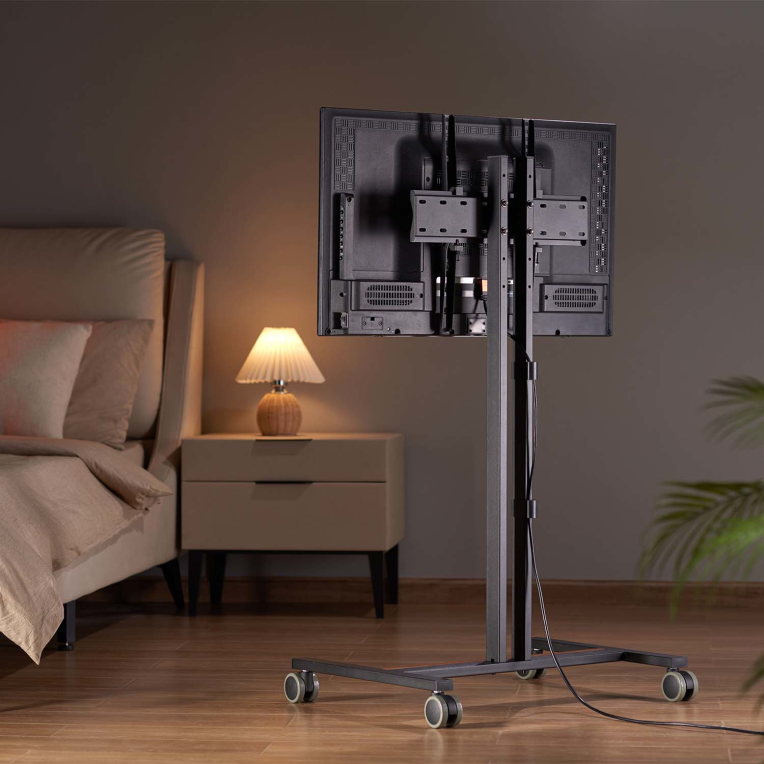 Suporte de chão Aisens Eco com rodas para monitor/TV 35 kg de 32"a 55"- Preto