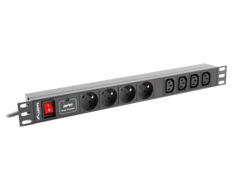 RÉGUA LANBERG 1U 16A RACK 19 8X SOCKET NEGRO 2M
