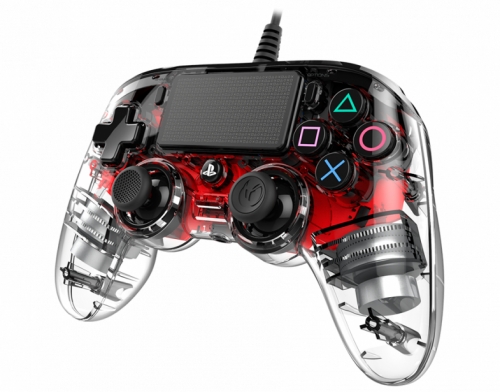 GAMEPAD NACON OFICIAL PS COM CABO COMPACT LED VERMELHO PS4