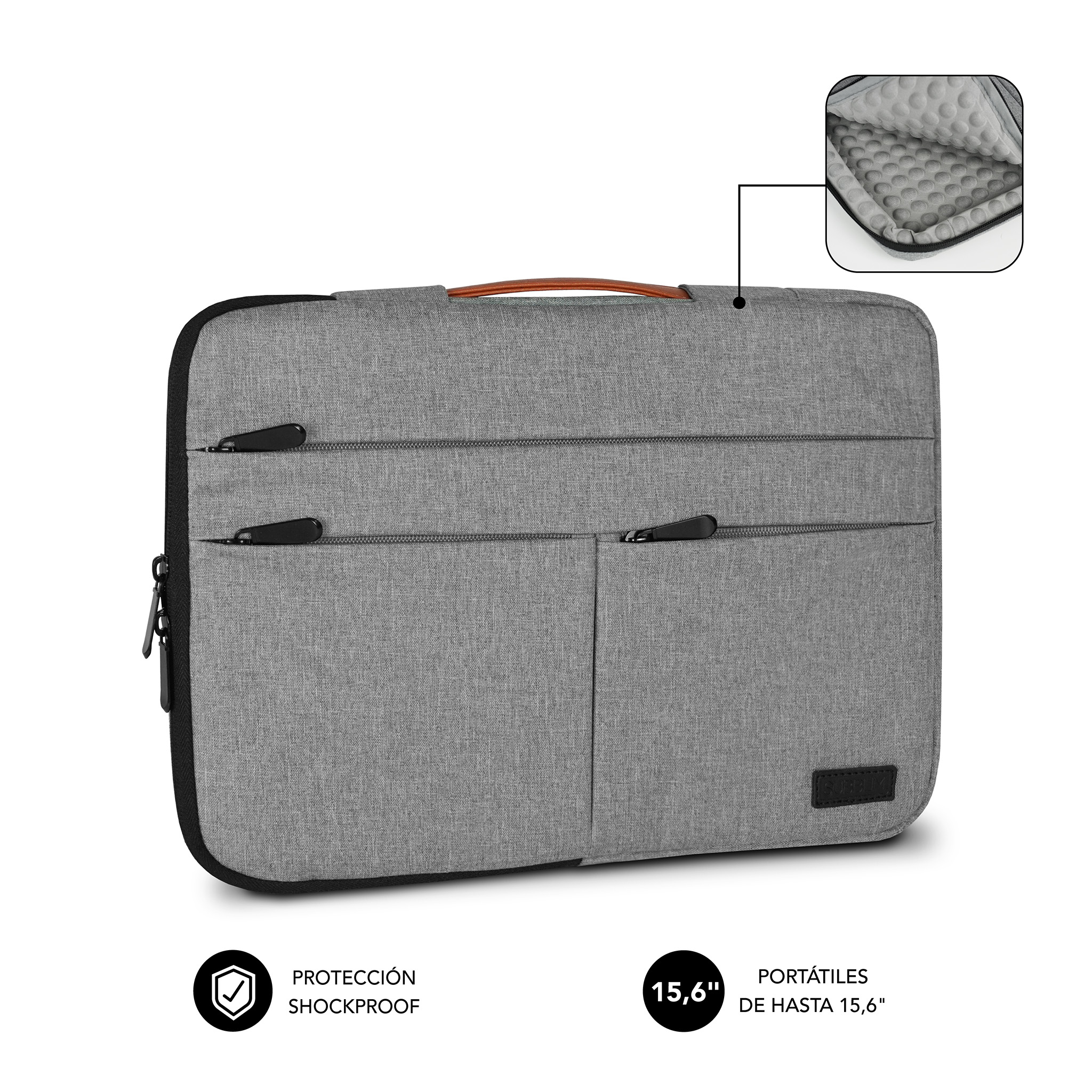 CAPA PORTATIL SUBBLIM AIR PADDING 360 SLEEVE 15,6"LIGHT GREY