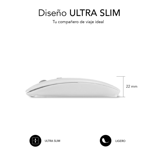 RATO SUBBLIM DUAL FLAT MOUSE WHITE RECARREGÁVEL