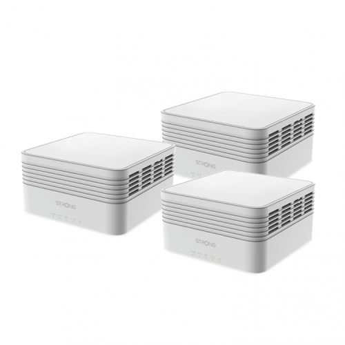 STRONG - Kit WiFi Mesh - Atria AX3000 Mbps - até 525 m² de cobertura WiFi 6 adicional - Branco