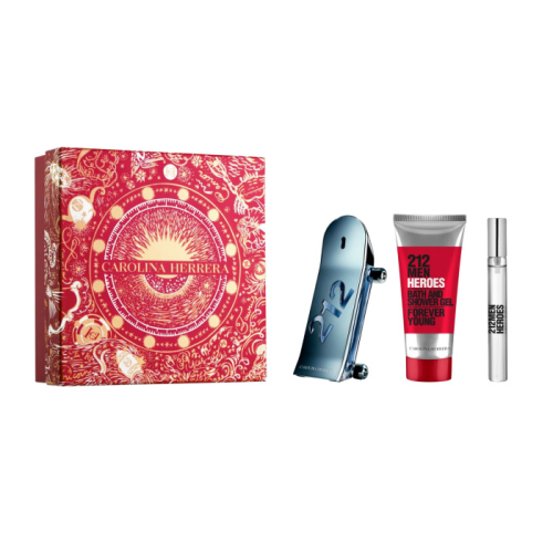 Carolina Herrera 212 Heroes Eau De Toilette Spray 90ml Set 3 Peças