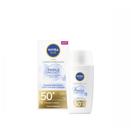 Protetor Solar Nivea Sun Triple Protect Fluido Hidratante SPF50+ 40ml