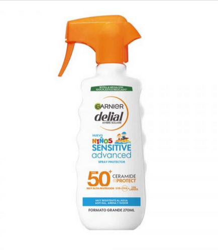 Protetor Solar Garnier Ambre Solaire Kids Sensitive Advanced Spray SPF50+ 270ml