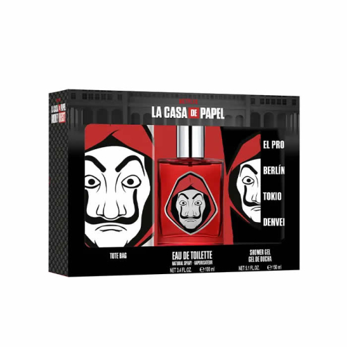Netflix La Casa De Papel Eau De Toilette Spray 100ml Set 3 Peças
