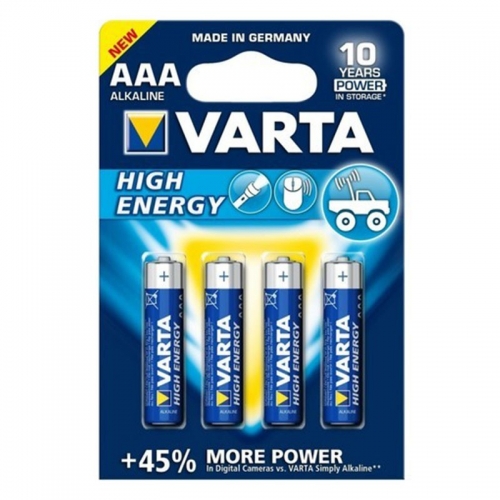 VARTA PILHAS ALCALINAS HIGH ENERGY 4903 - LR03 | AAA BLISTER 4 UND