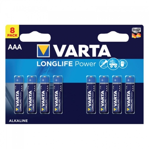 Pack 8x Pilhas Varta AAA Long Life Power LR03