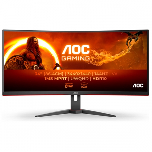MONITOR AOC VA 34"21:9 WQHD CURVO 1MS 144HZ HDMI DP CU34G2XE/BK