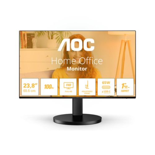 MONITOR AOC IPS 24"(23.8") FHD 1MS 100HZ HDMI USB-C COLUNAS HAS 24B3CF2