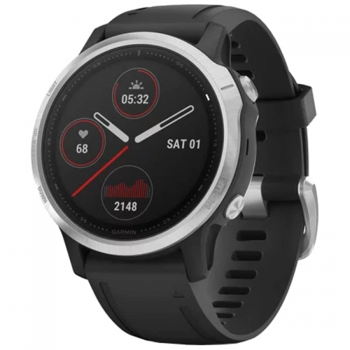 Smartwatch Garmin Fenix ​​6S Prateado/Preto Pulseira Preta 42mm