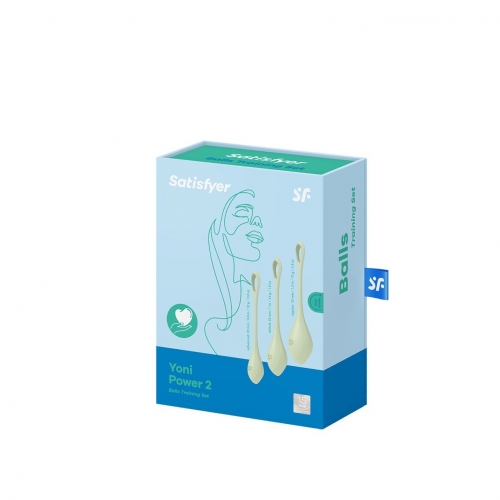 SATISFYER YONI POWER 2 BOLAS CHINAS LIGHT GREEN 1UN