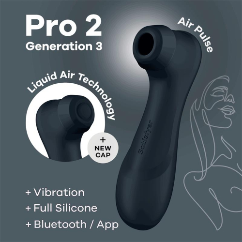 Satisfyer Pro2 Vibrador DE AIRE DOBLE GENERATION 3 Preto com App